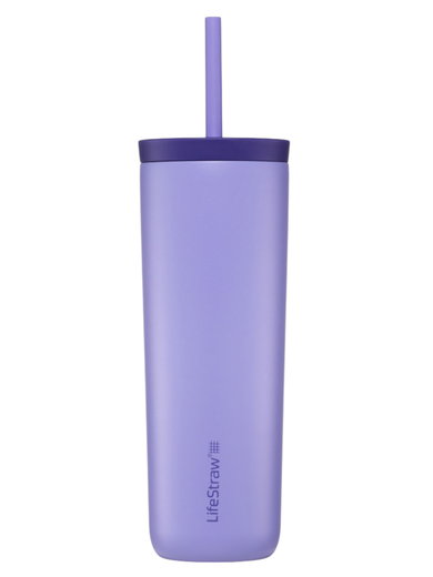 LifeStraw Go Steel Tumbler Insulated Stainless Steel with Water Filter, with Straw - purple - 500 ml